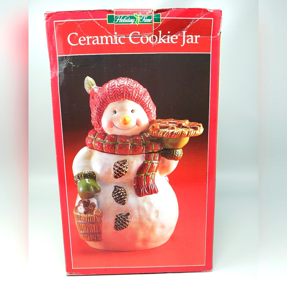 Holiday Time Christmas Snowman Cookie Jar